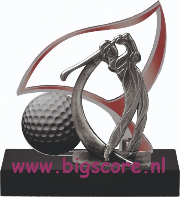 Golfheer Metaalbeeld + Acrylachtergrond TRK785